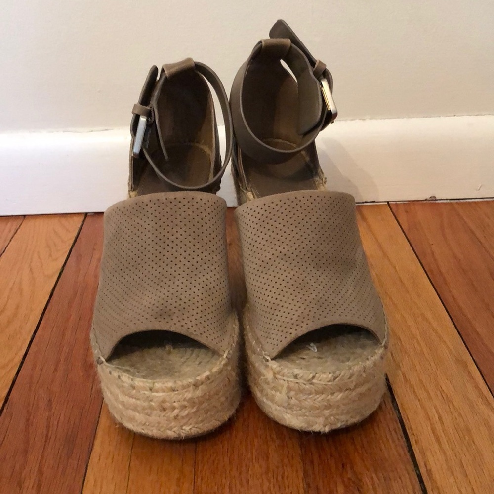 Marc Fisher Taupe Adalyne Wedges